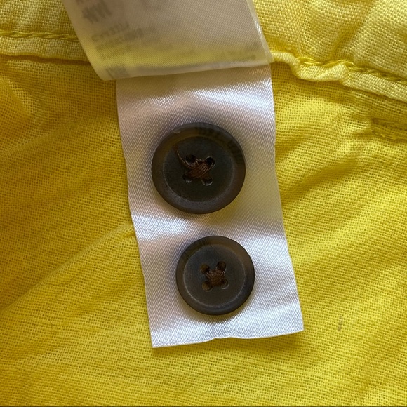 H&M Size 2 Linen Cotton Shorts Yellow - Picture 4 of 12